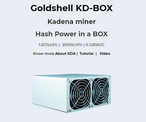 Goldshell Miner KD Hộp KDA Máy khai thác 1.6T Mức tiêu thụ 205W Tiếng ồn thấp