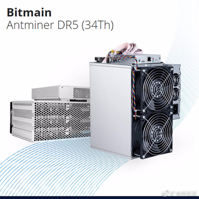 512 Bit Sha256 Bitmain Antminer DR5 34T 1800W DCR Máy khai thác tiền xu Dash Miner